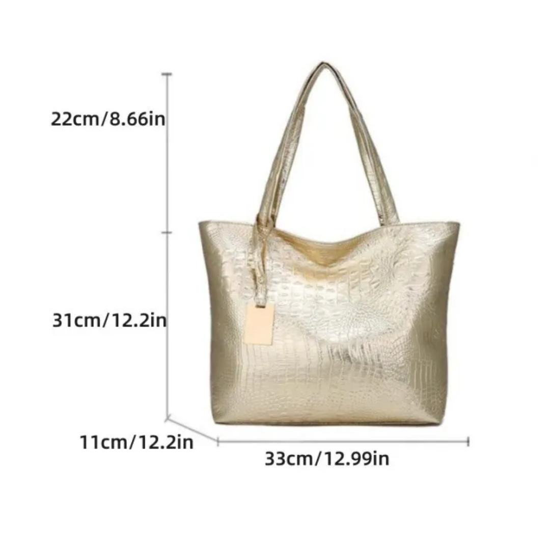 Aurora shoulder bag - Spacious bag with crocodile print-Elly Rose