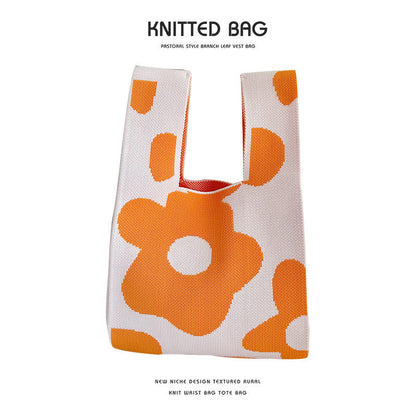 Knitted bag - Fleurs-Elly Rose