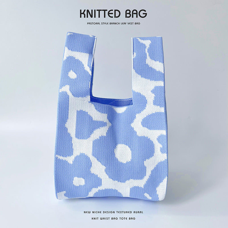 Knitted bag - Fleurs-Elly Rose