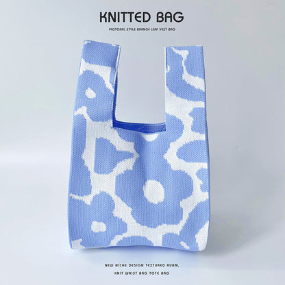 Knitted bag - Fleurs-Elly Rose