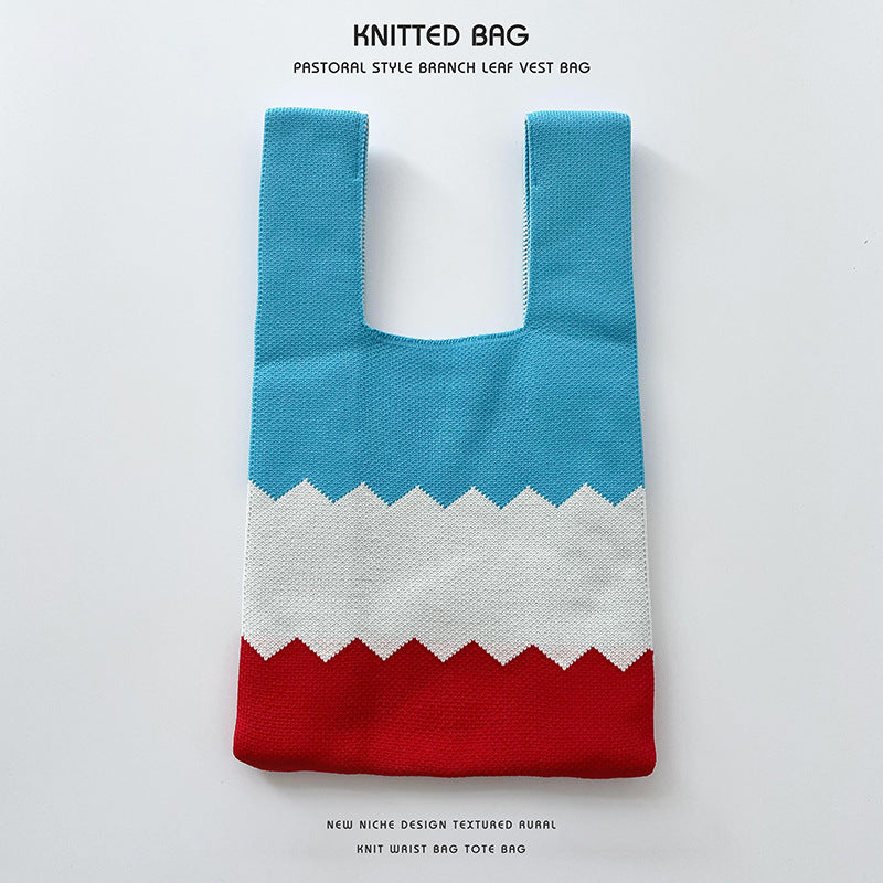 Knitted bag - Horizontal stripes-Elly Rose