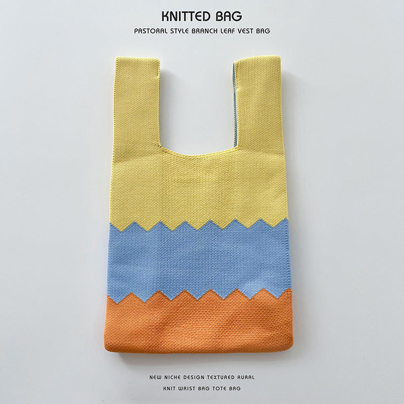 Knitted bag - Horizontal stripes-Elly Rose