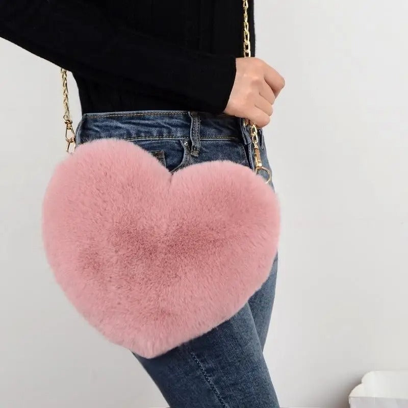 Love - Plush shoulder bag with heart-Elly Rose