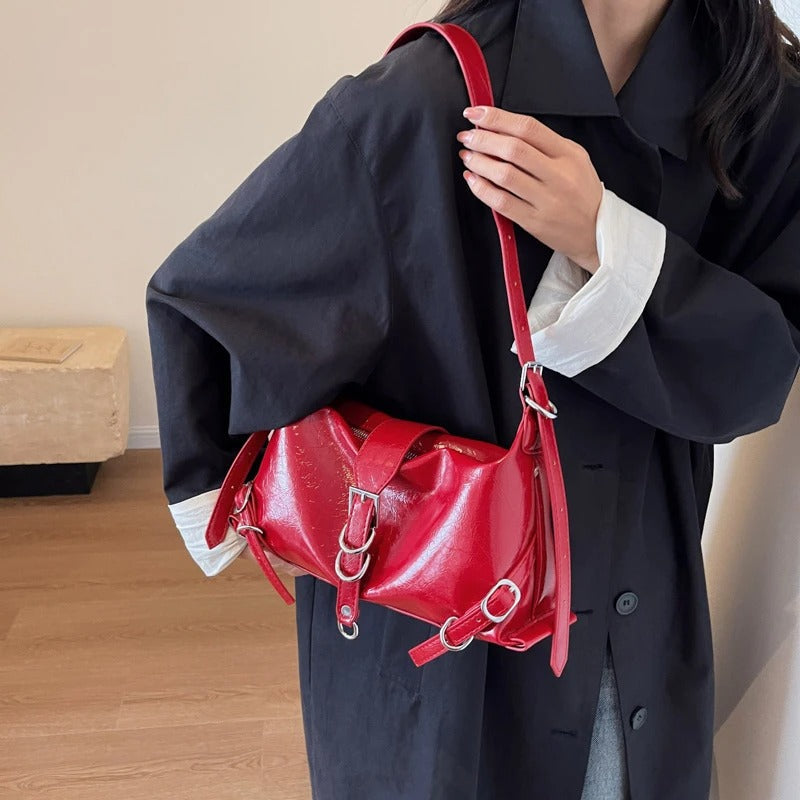 Y2K - Leather shoulder bag for ladies-Elly Rose