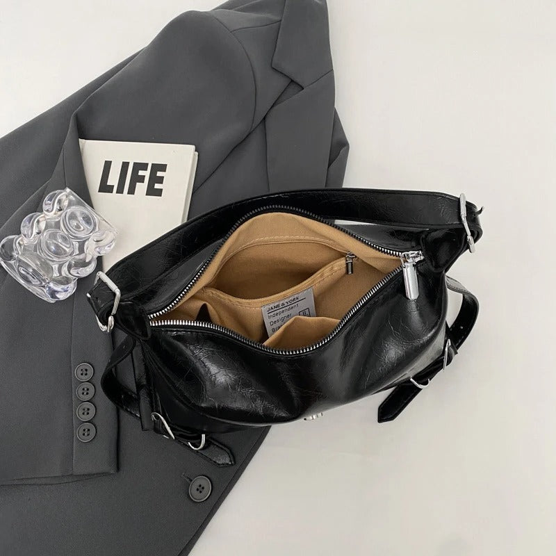 Y2K - Leather shoulder bag for ladies-Elly Rose