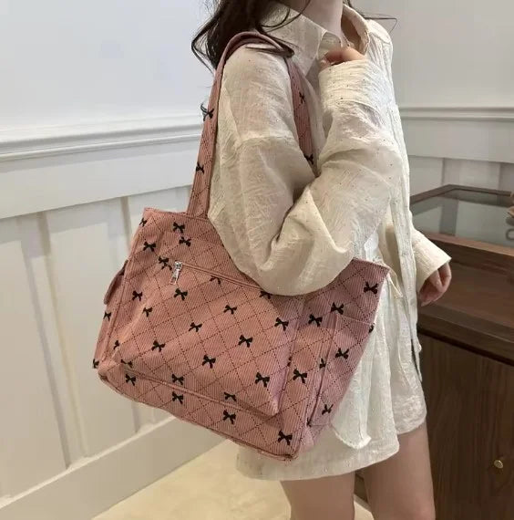 Heritage - Trendy corduroy carrier bag-Elly Rose