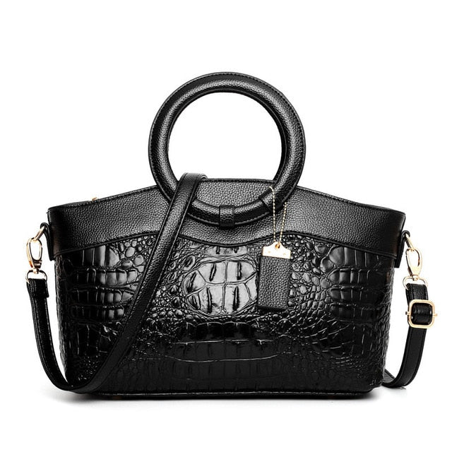 Talisa - Elegant crocodile leather bag with handmade details.-Elly Rose