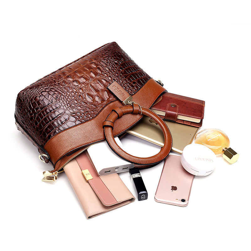 Talisa - Elegant crocodile leather bag with handmade details.-Elly Rose