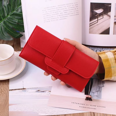 Minimalist long leather wallet | Simple & Trendy