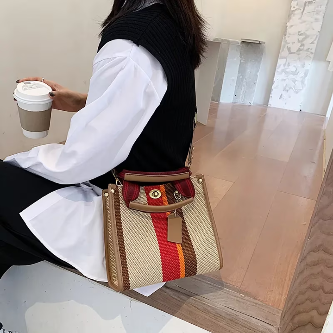 Ivy - Women's striped tote bag - Elegant and versatile-Elly Rose