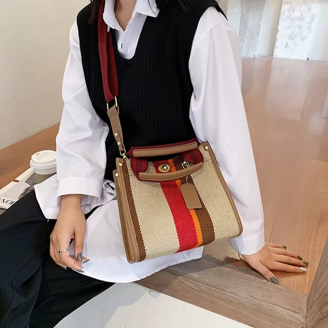 Ivy - Women's striped tote bag - Elegant and versatile-Elly Rose