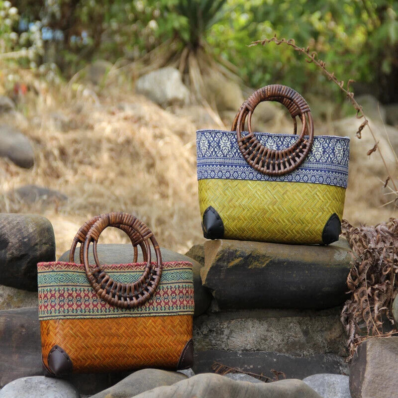 Elegant woven bamboo bag - Harley-Elly Rose
