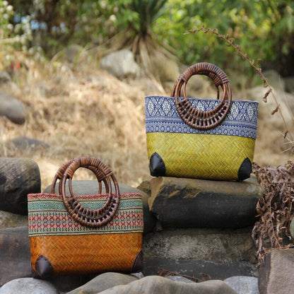 Elegant woven bamboo bag - Harley-Elly Rose