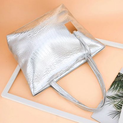 Aurora shoulder bag - Spacious bag with crocodile print-Elly Rose