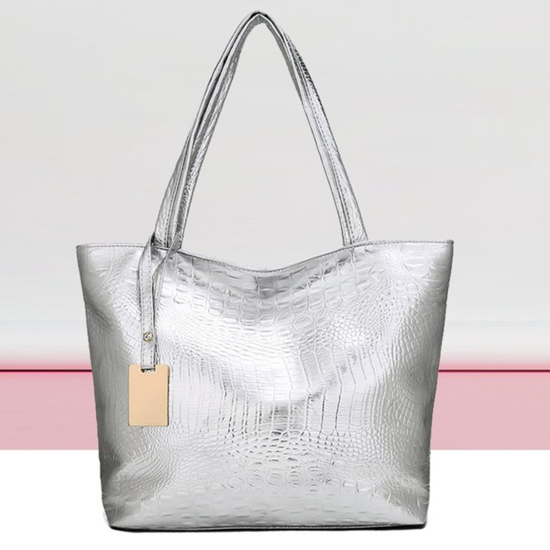 Aurora shoulder bag - Spacious bag with crocodile print-Elly Rose