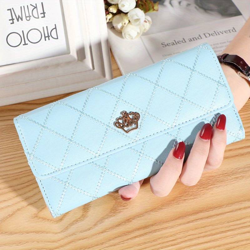 Three-leaf wallet with Argyle motif | Classic and elegant-Elly Rose