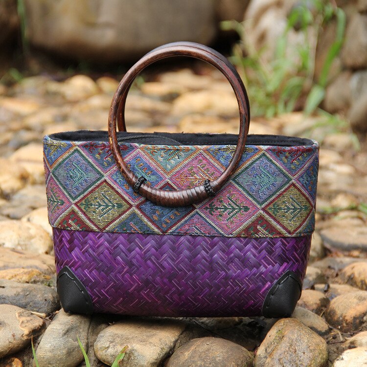 Milou | Woven bamboo bag-Elly Rose