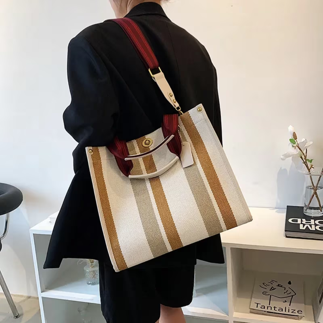 Ivy - Women's striped tote bag - Elegant and versatile-Elly Rose