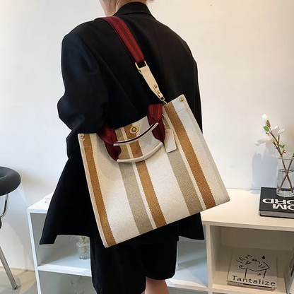 Ivy - Women's striped tote bag - Elegant and versatile-Elly Rose